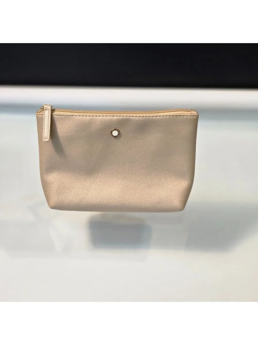 Bvlgari Parfums Champagne Gold Travel Cosmetics Pouch Emirates Logo Makeup Bag